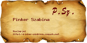 Pinker Szabina névjegykártya